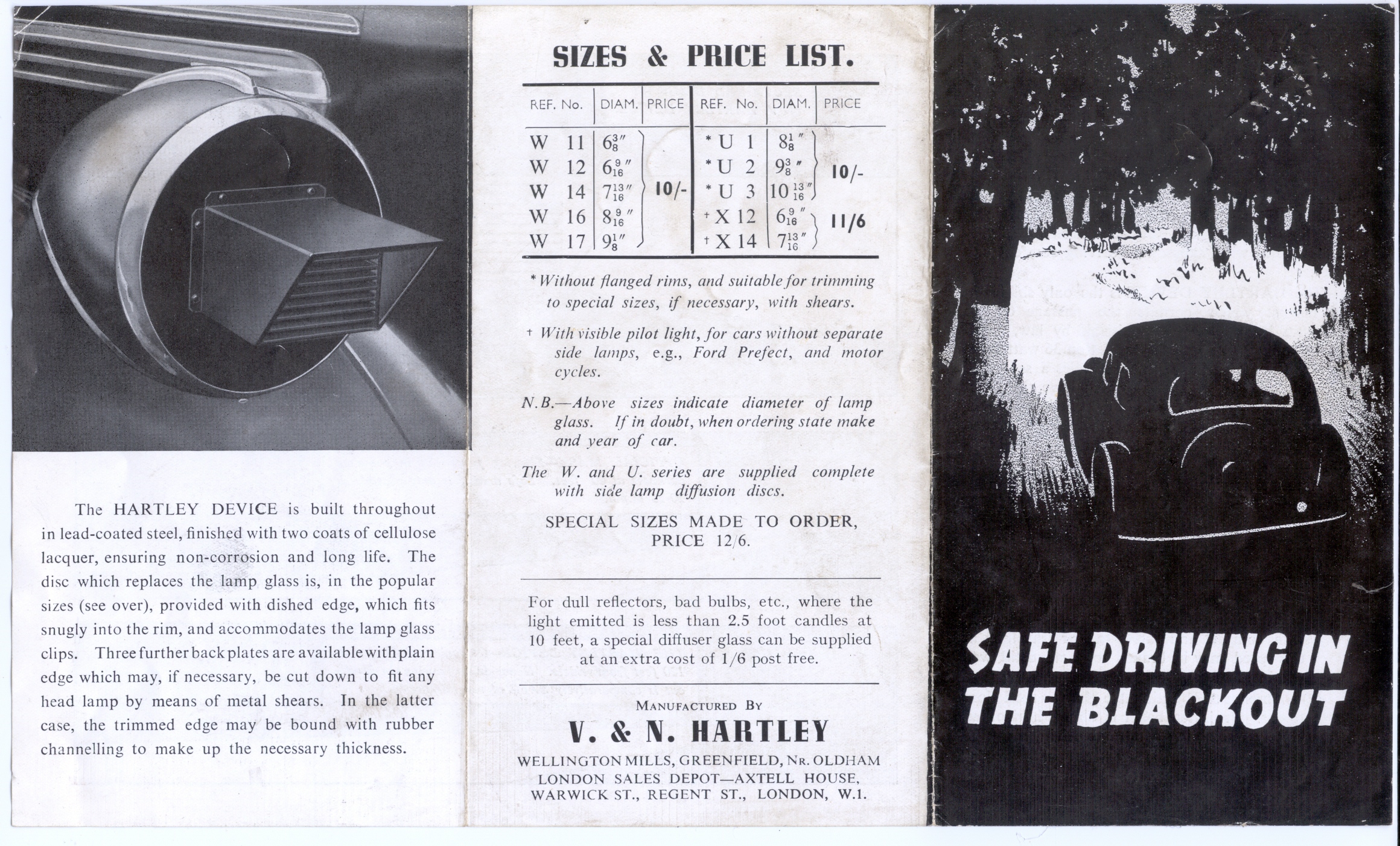 Sales leaflet for first type Hartley mask